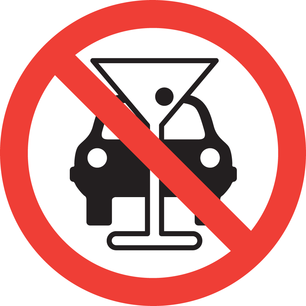 No drinking and driving symbol (©RF/NOVA)